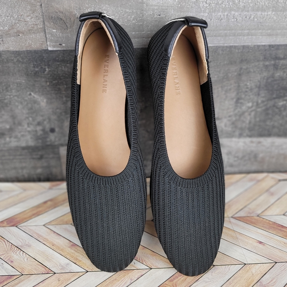 Everlane Black Renik Ribbed Knitted Flat Loafer Shoes - Picture 4 of 11